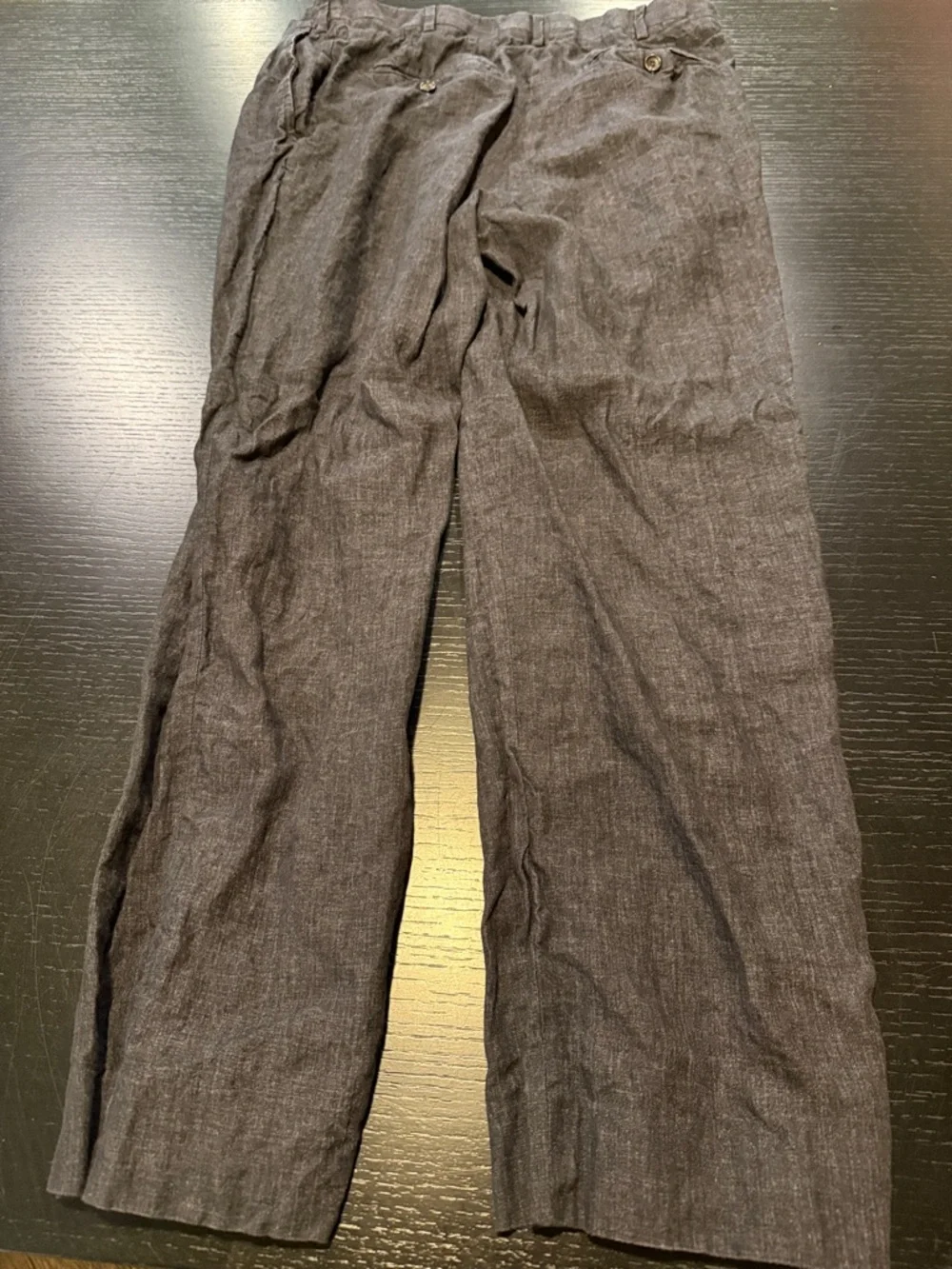 Pal Zileri Men's Dark Gray / Black Linen Chinos